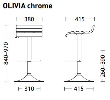 Барный стул Оливия хром (Olivia chrome) Новый Стиль 
